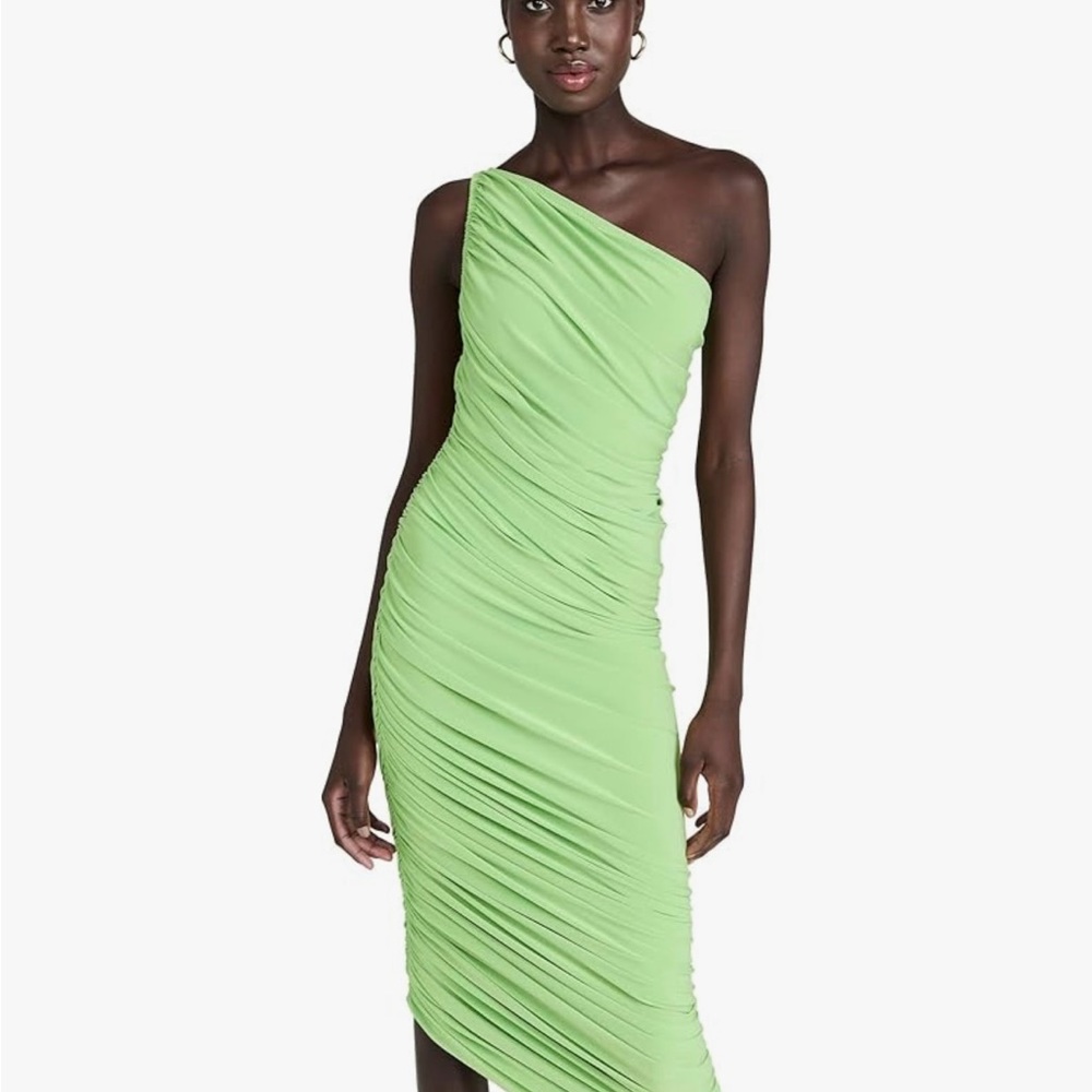 Norma Kamali Lime One-Shoulder Dress